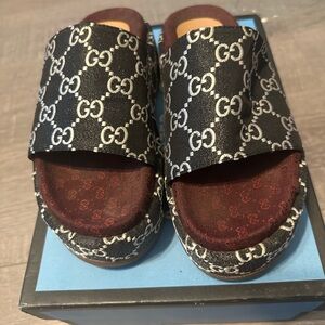 Gucci Kids Black Slide Sandals